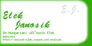 elek janosik business card